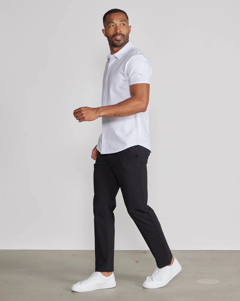 LUX Short Sleeve Button Down - White