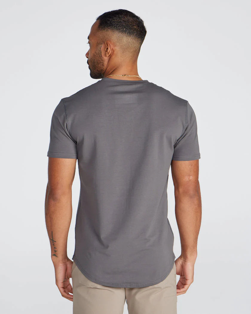 Drop-Cut V-Neck: LUX - Charcoal