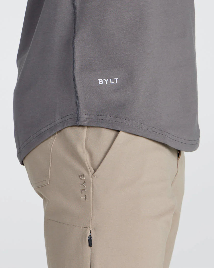 Drop-Cut V-Neck: LUX - Charcoal