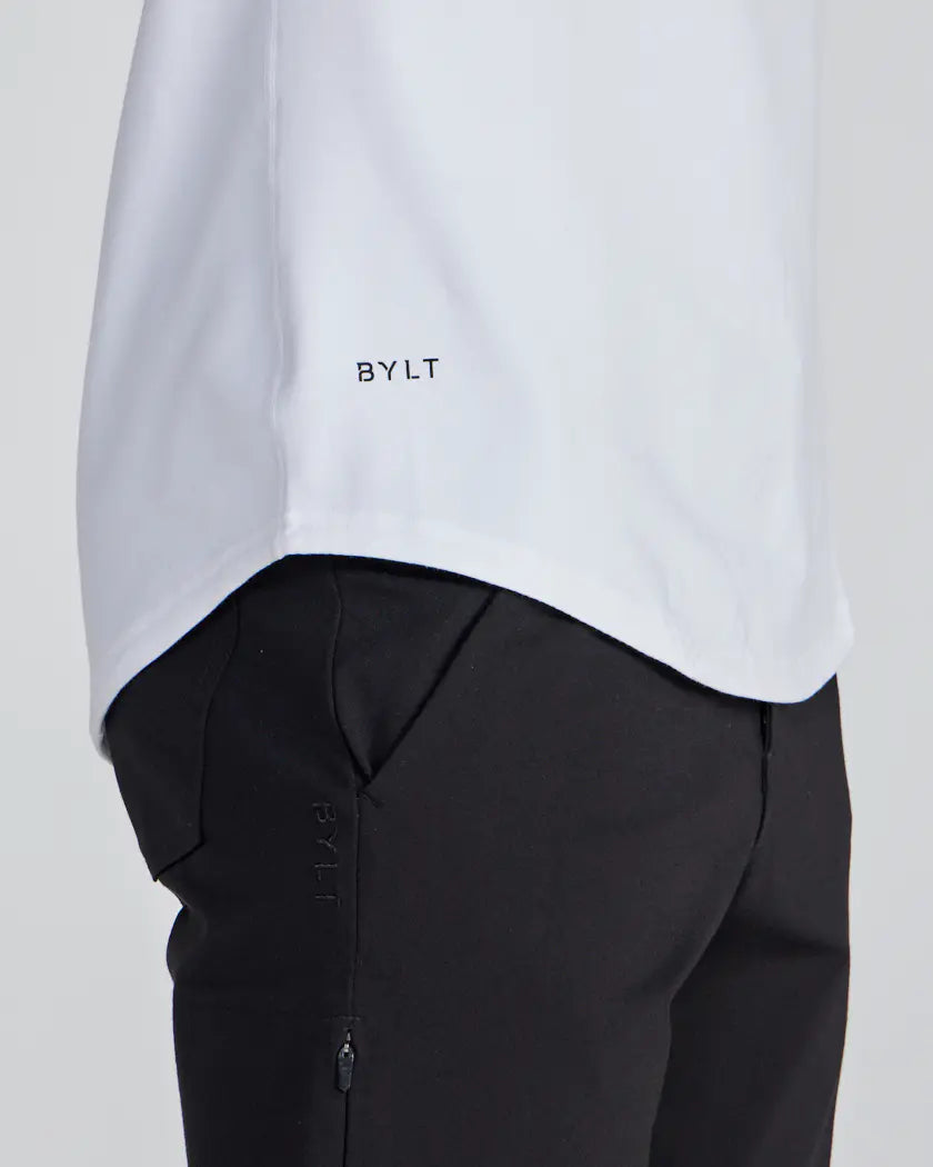 Drop-Cut V-Neck: LUX - White