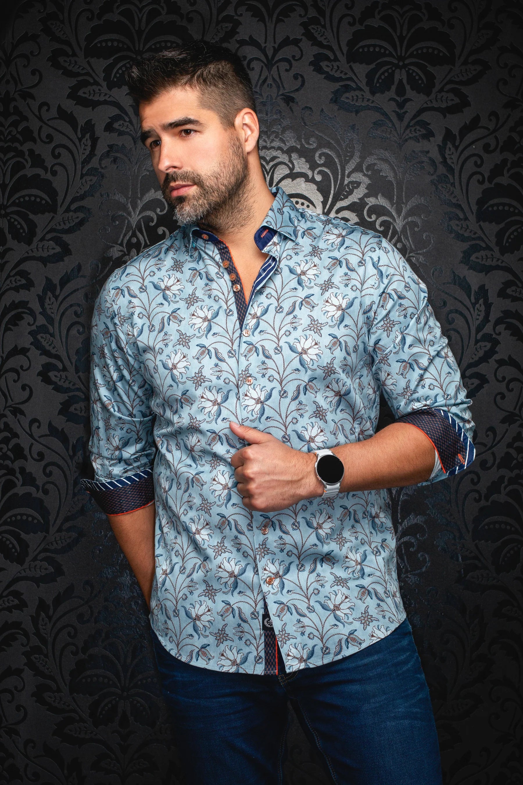 SHIRT | HARRINGTON, STEEL BLUE