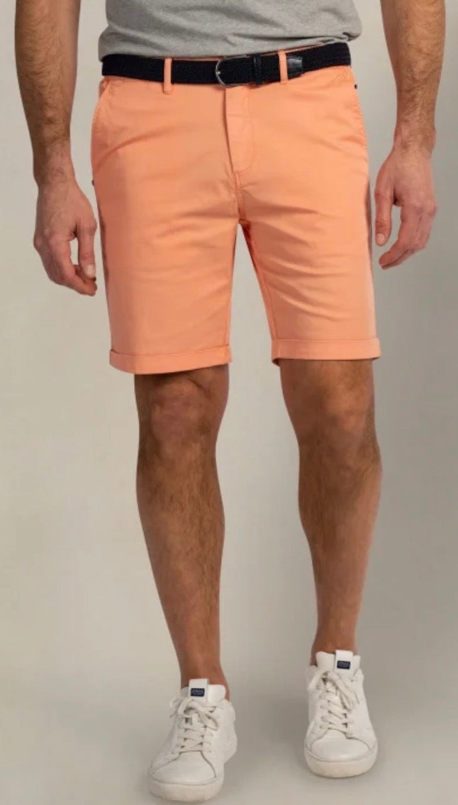 Pink stretch cotton chino shorts