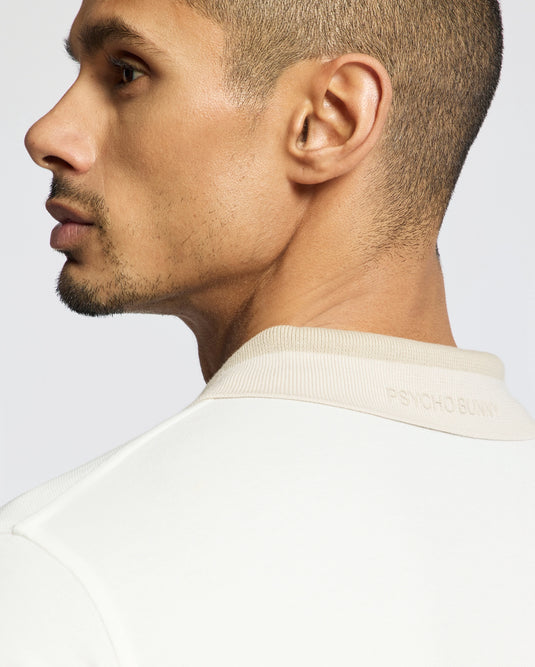 Mens New Castle Pique Polo - Ecru