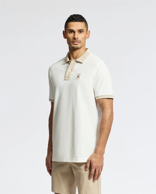 Mens New Castle Pique Polo - Ecru
