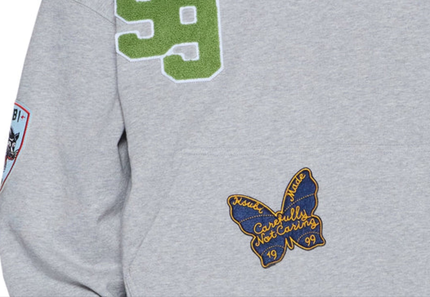 Patched Ekcess Hoodie - Grey Marle