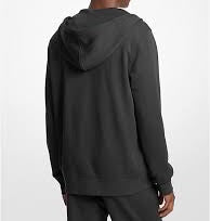 MENS Cotton Blend Zip-Up Hoodie - BLACK