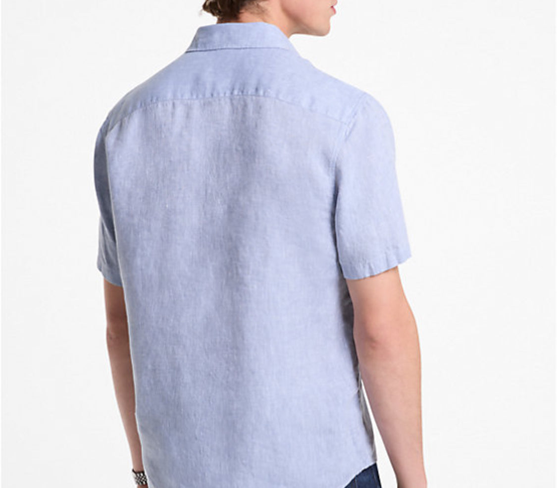 Slim-Fit Linen Shirt - Blue