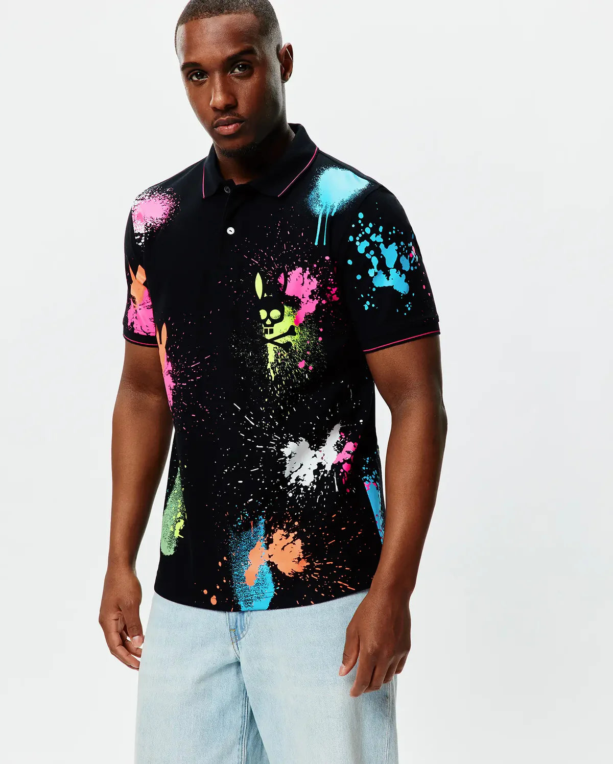 Mens Quintin Pique Polo - Black