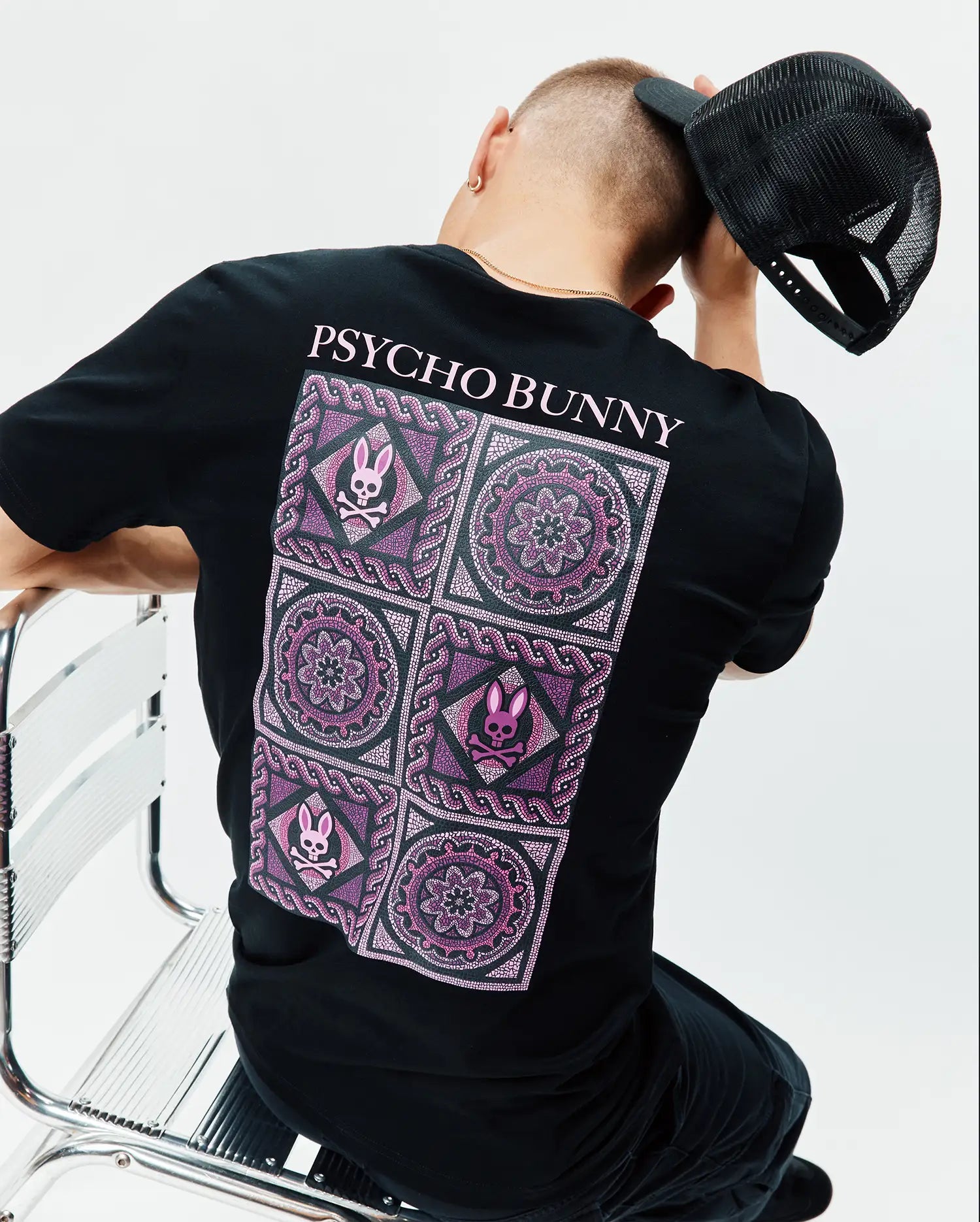 Mens Frank Back Graphic Tee - Black