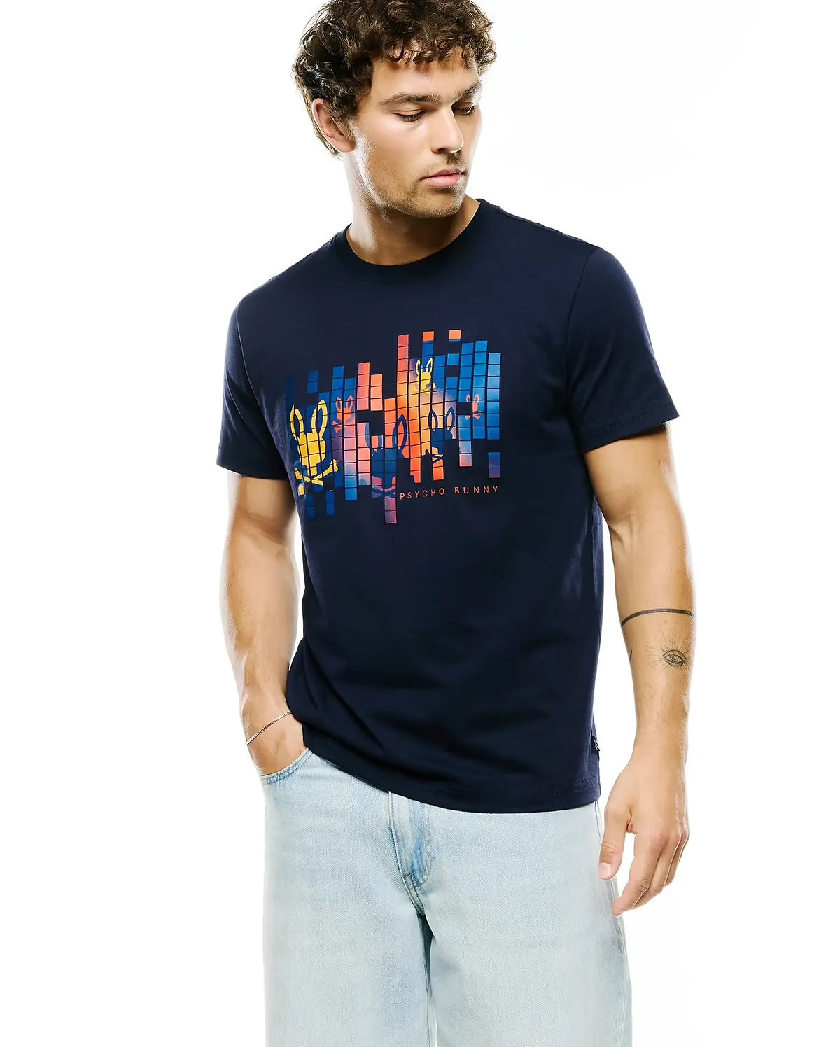 Mens zander pima cotton graphic tee - baritone blue