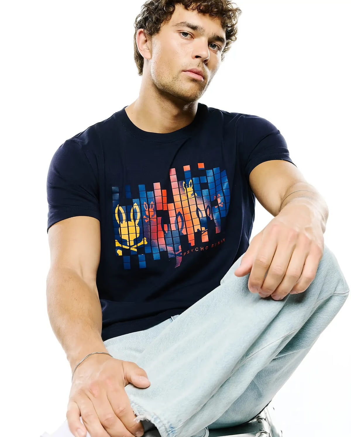 Mens zander pima cotton graphic tee - baritone blue