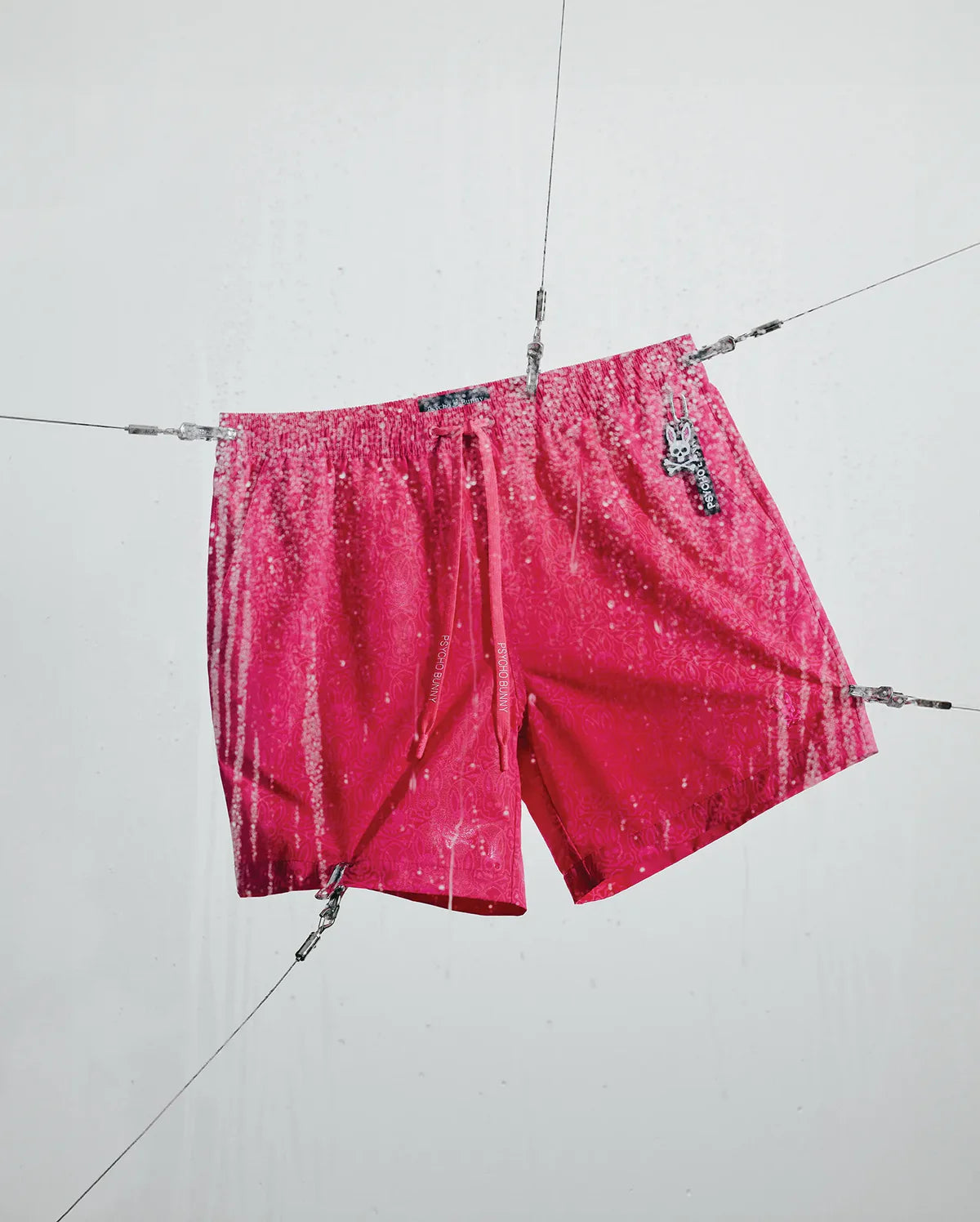 Mens Samos Hydrochromic Printed Swim Trunk 6" - Pink Yarrow