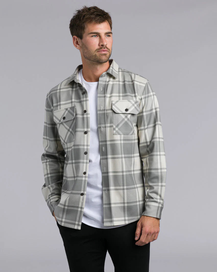 Coastal Overshirt - Olive-Plaid