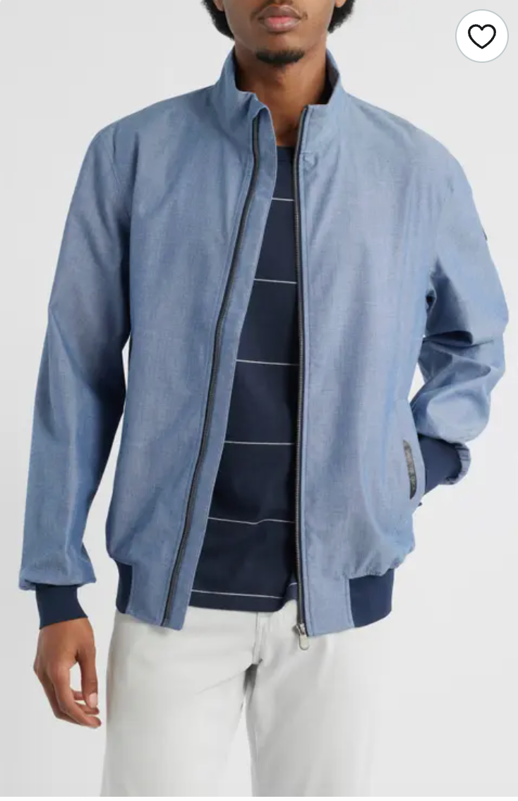 Mens Clement Waterproof Jacket - Indigo Chambray