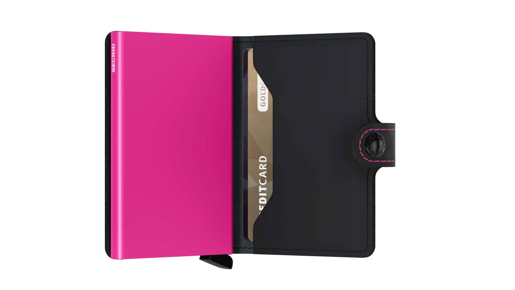 Miniwallet Matte Black/Fuchsia RFID Secure