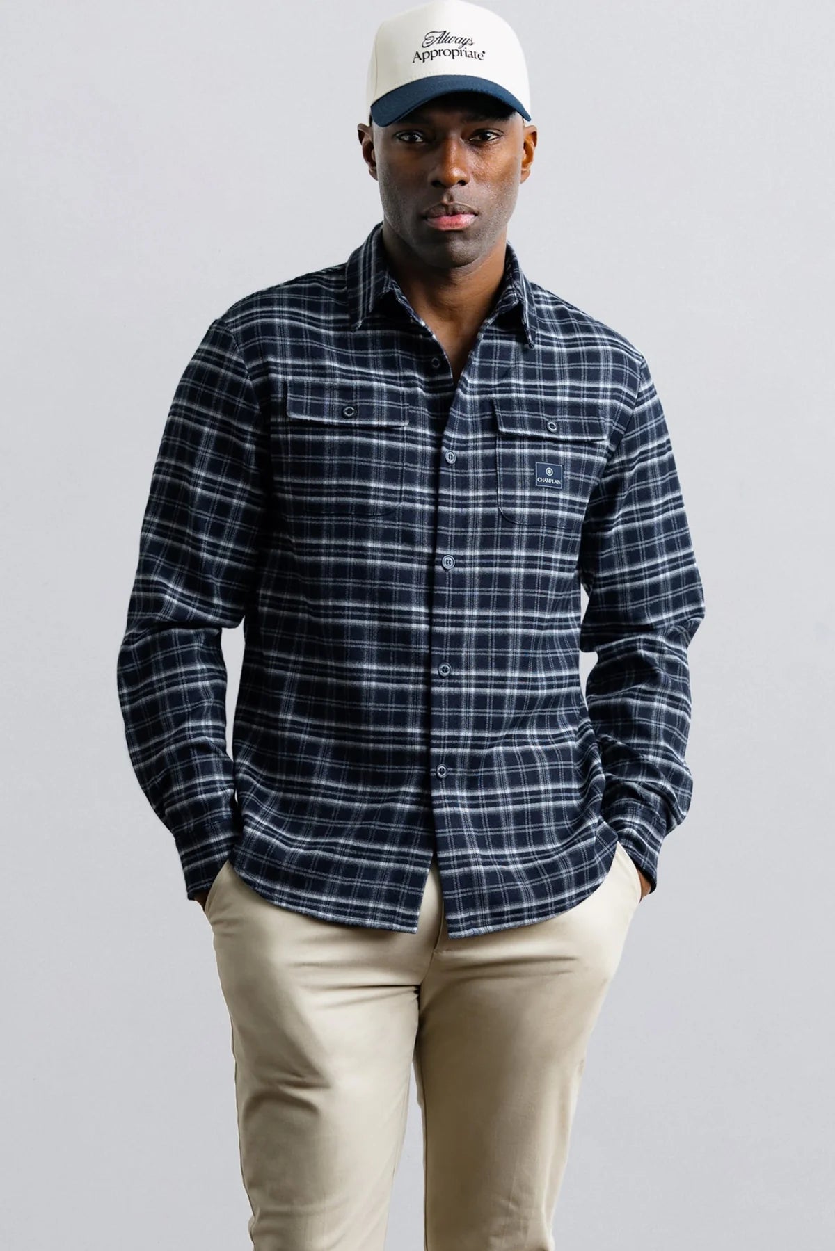 Soft Flannel Shirt - Navy