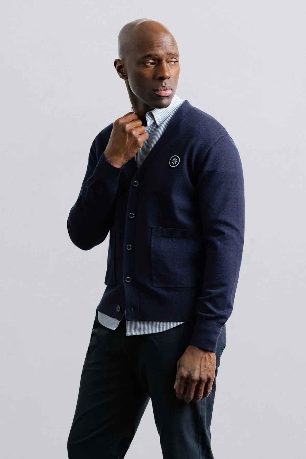 Dual Pocket Cardigan - Navy