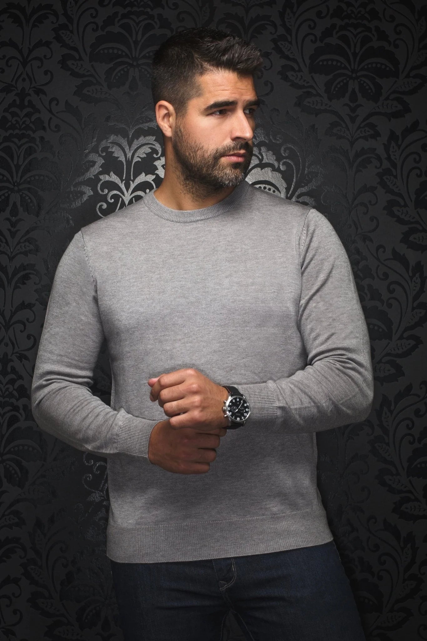 MERINO WOOL SWEATER | MARINI, MEDIUM GREY
