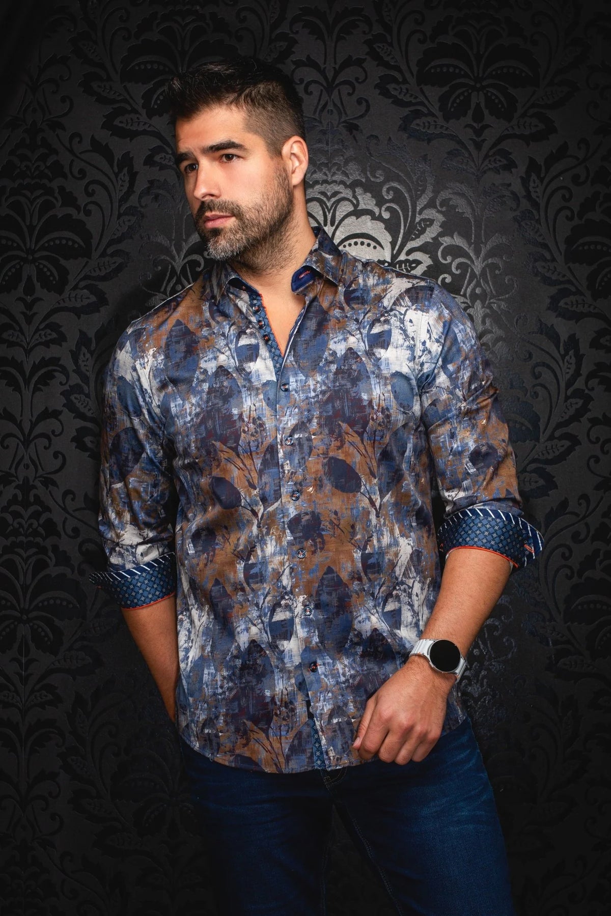 JASPER SHIRT, BLUE BROWN