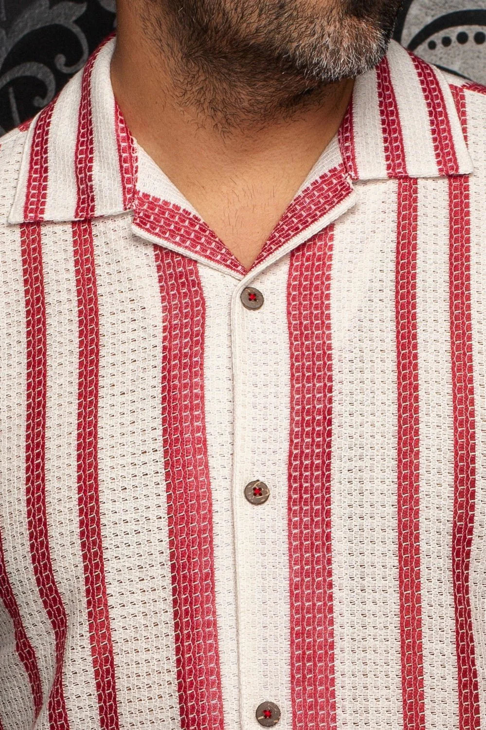 OPEN-COLLAR Shirt | RAJ-T, Stone Cabernet