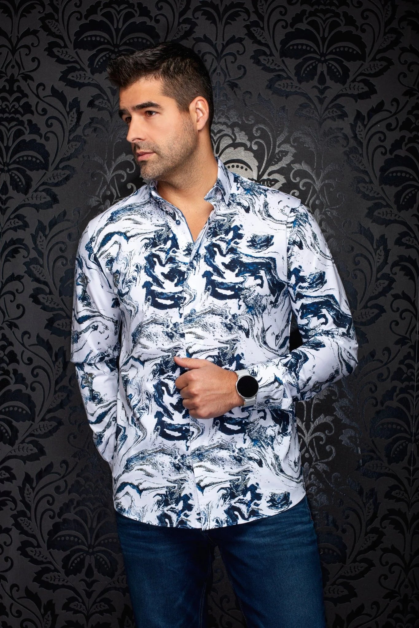THOMAS SHIRT, WHITE BLUE