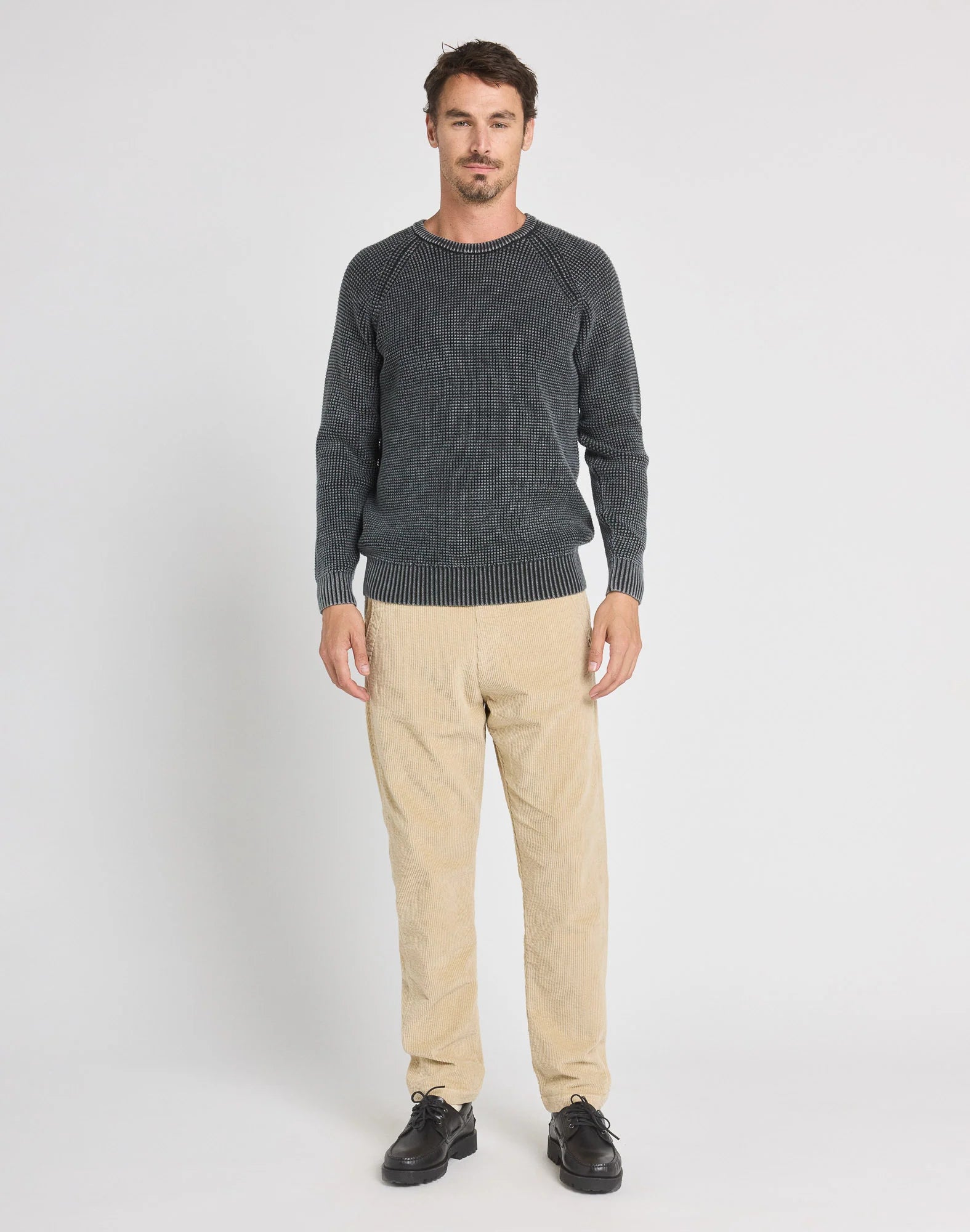 Beige Loose Velvet Trousers