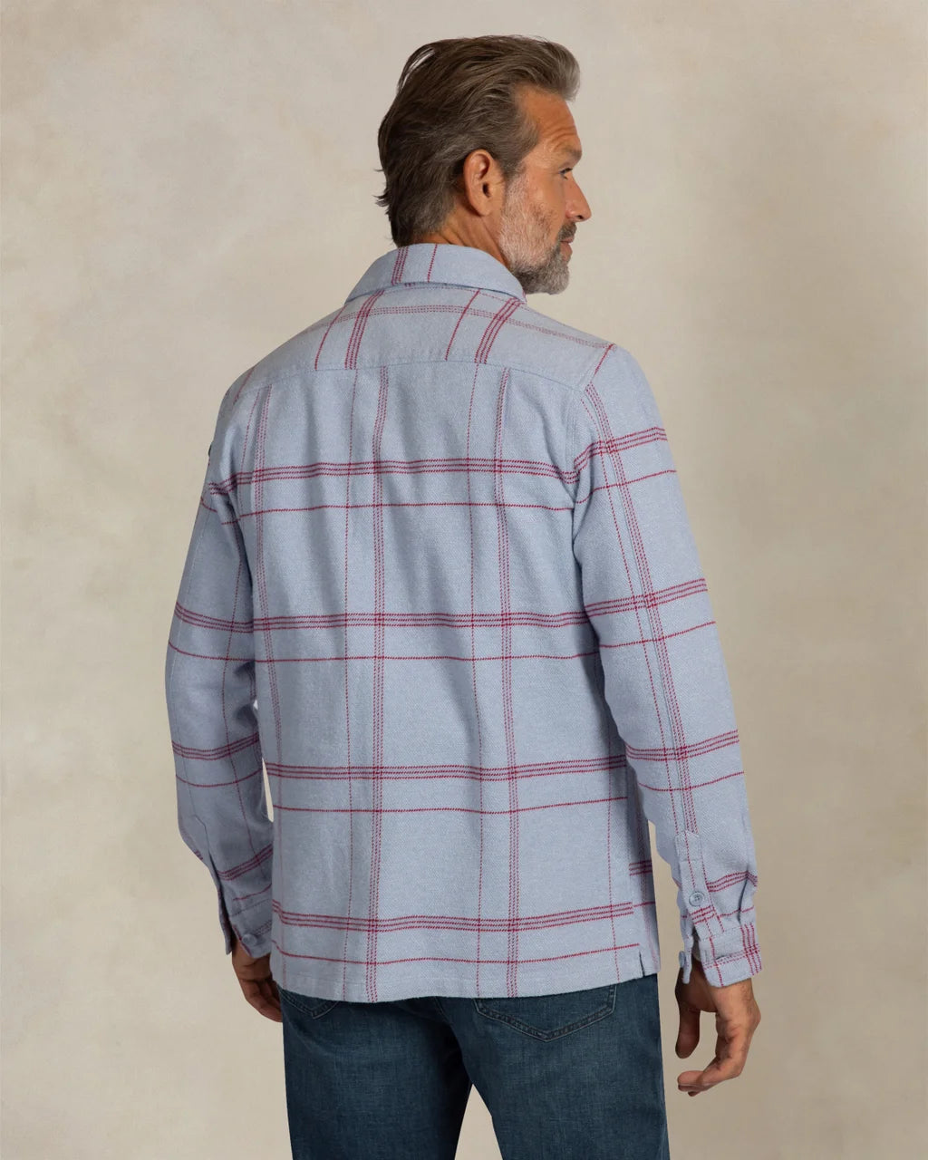 Plaid 100% Cotton Overshirt - Light Blue