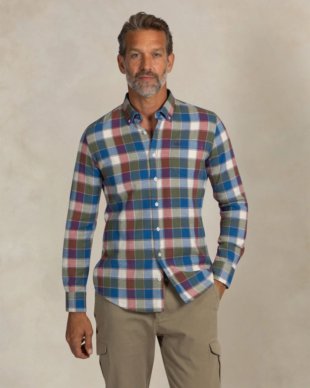 Checked Cotton Shirt - Cobalt Blue