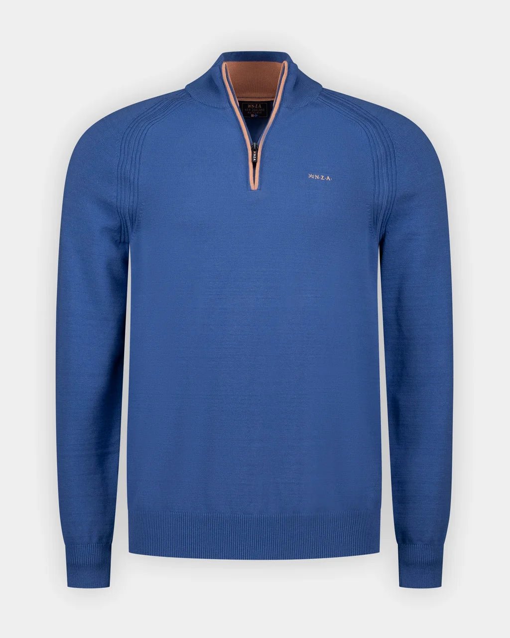 Cotton Quarter Zip Pullover - Blue