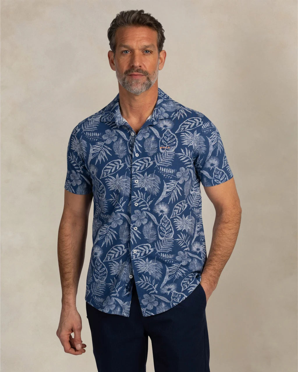 Piqué Short Sleeve Shirt - Blue