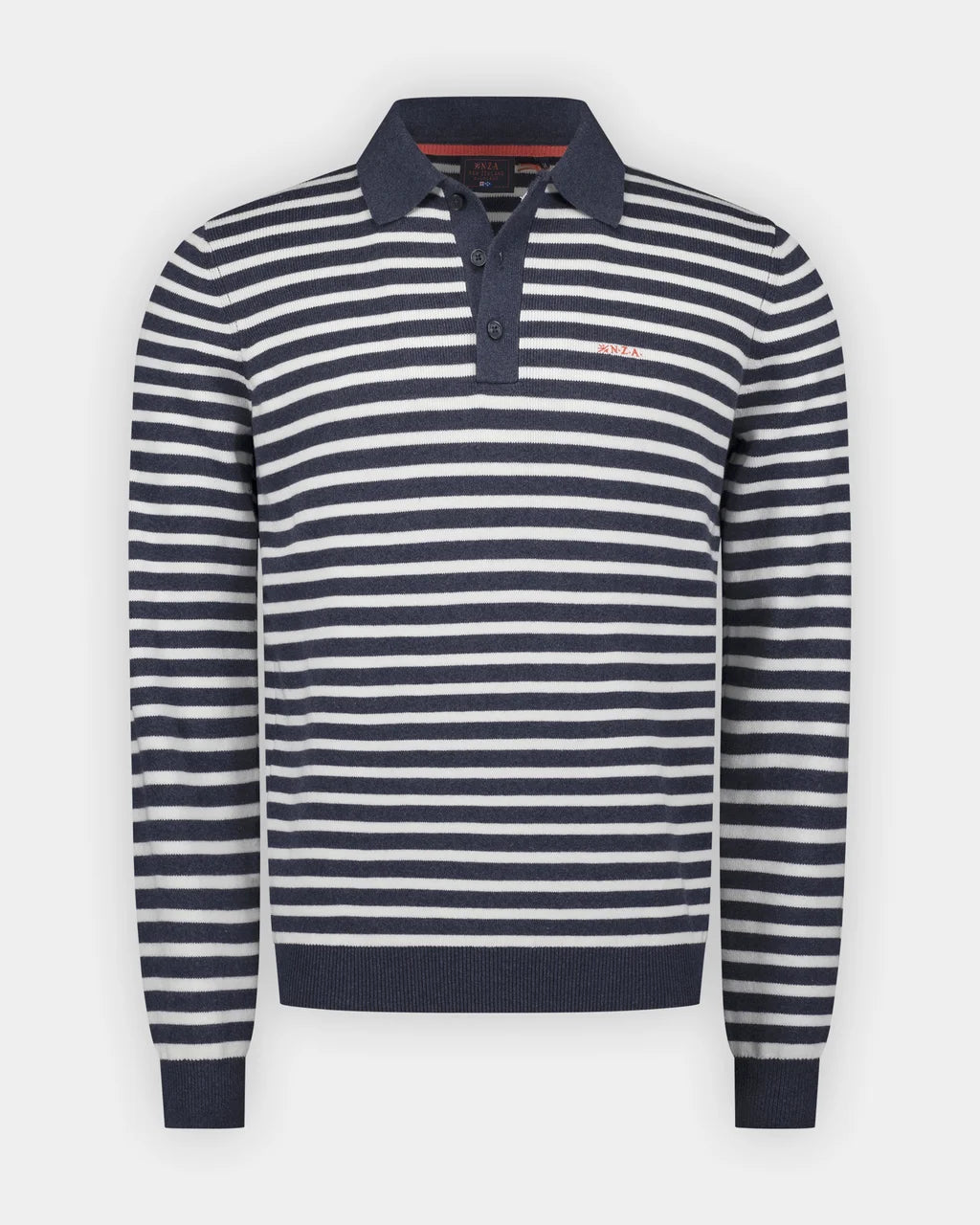 Cotton Striped Polo - Blue