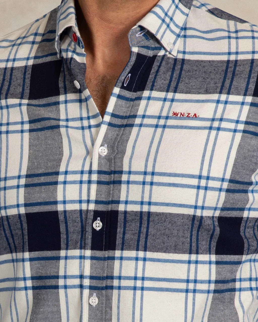 Checkered Cotton Shirt - Ecru