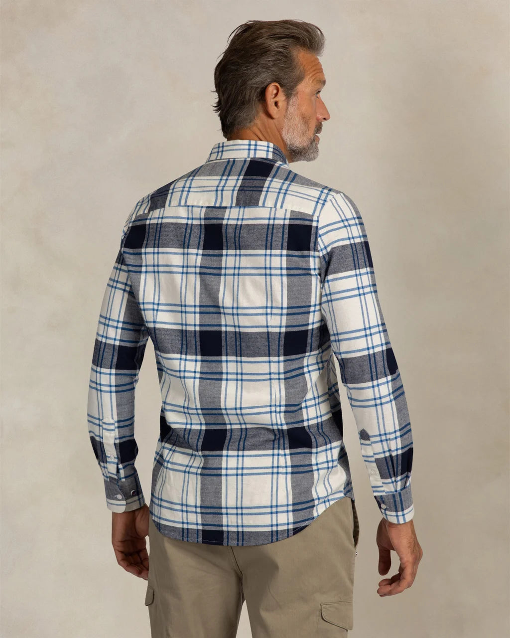 Checkered Cotton Shirt - Ecru