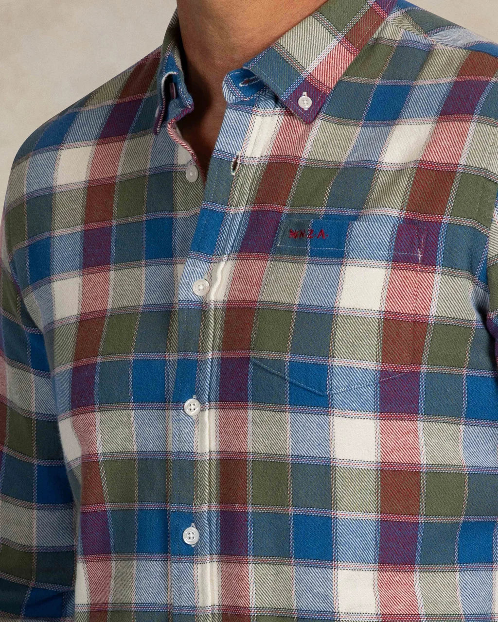 Checked Cotton Shirt - Cobalt Blue