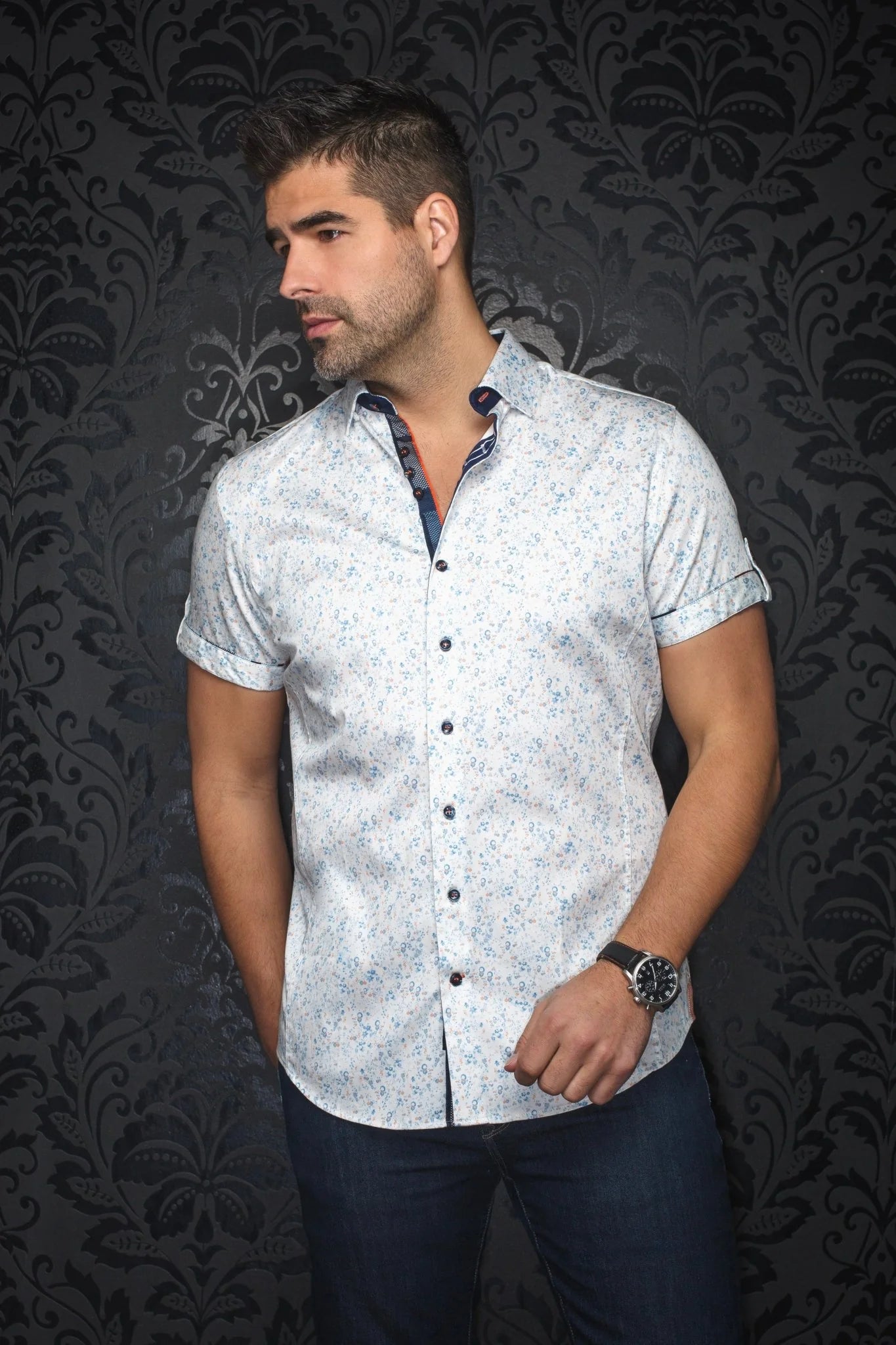 SHORT SLEEVE | ALFIERI, WHITE BLUE