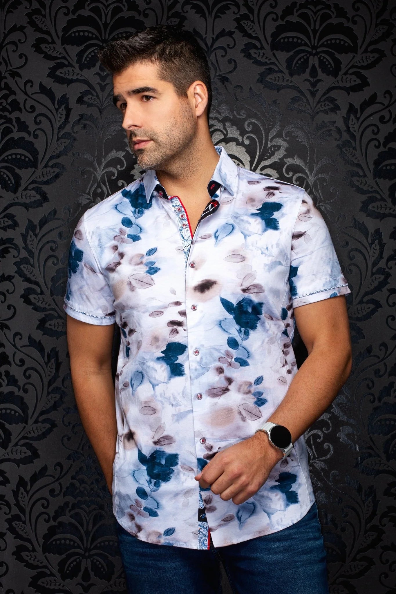 STRETCH SHORT SLEEVES GIVERNY, Stone