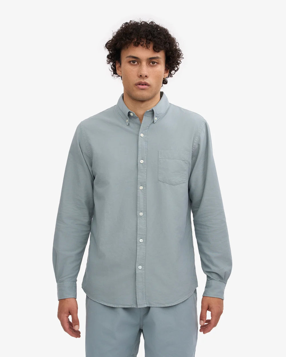 Organic Button Down Shirt - Steel Blue