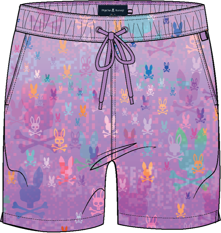 Van All Over Bunny Swim Trunk - Lavendula