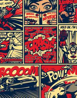 Fashion 2 Long Cut Comic Print Underwear