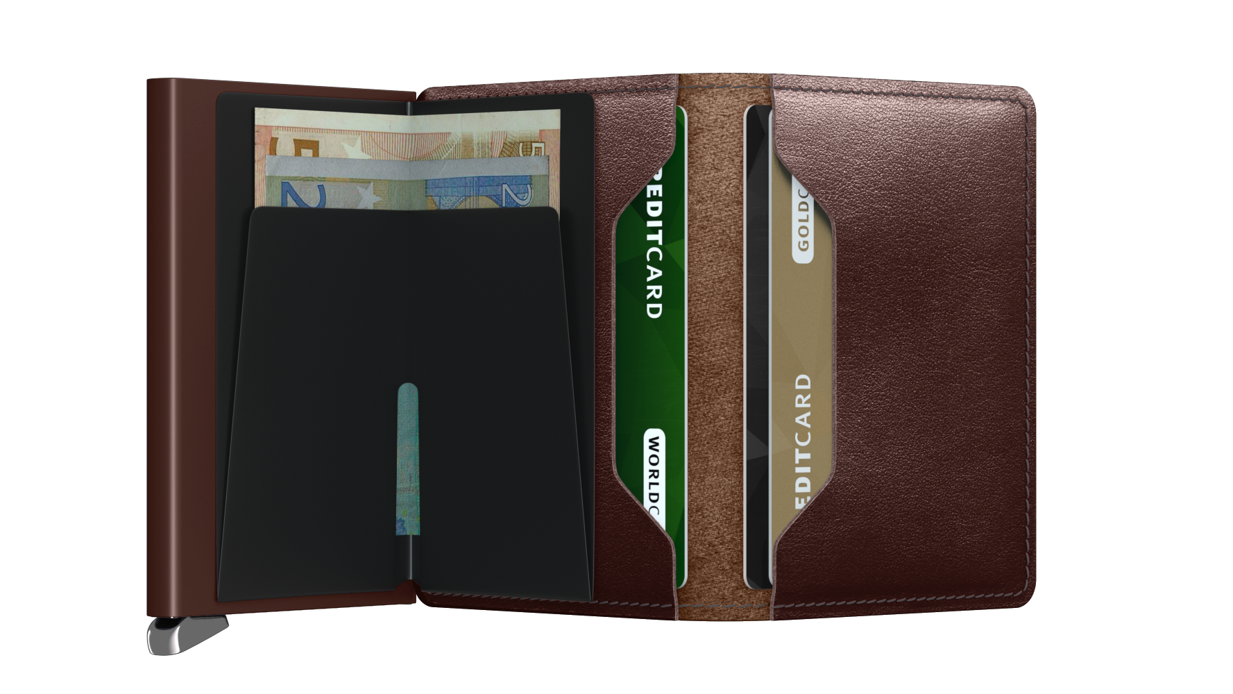 Premium Slimwallet  Dusk Dark Brown RFID Secure